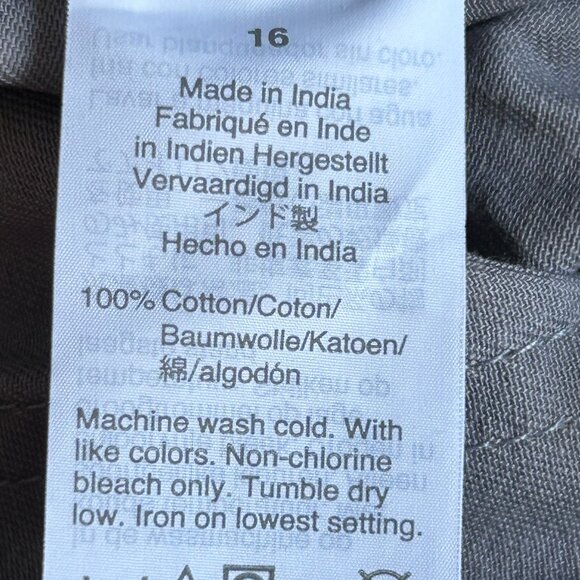 J. CREW Grey Button-Fly Wide Leg Crop Twill Pants Size 16 - Picture 12 of 13